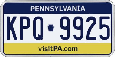 PA license plate KPQ9925