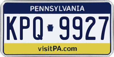 PA license plate KPQ9927