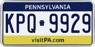 PA license plate KPQ9929
