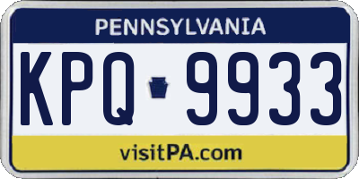 PA license plate KPQ9933