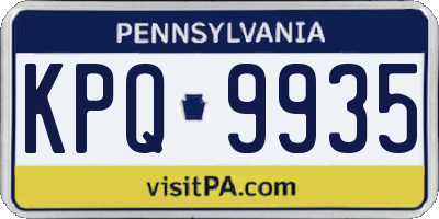 PA license plate KPQ9935