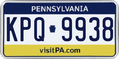 PA license plate KPQ9938