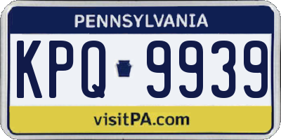 PA license plate KPQ9939