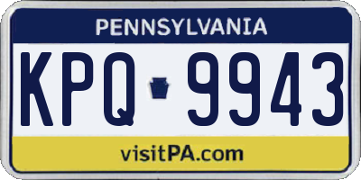 PA license plate KPQ9943