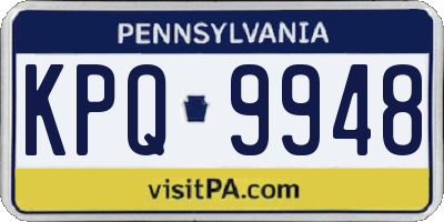 PA license plate KPQ9948
