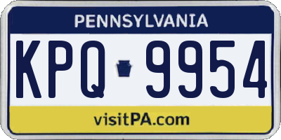 PA license plate KPQ9954