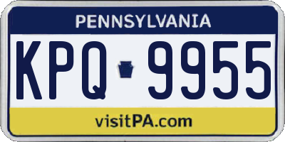 PA license plate KPQ9955