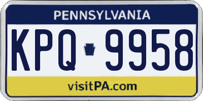 PA license plate KPQ9958