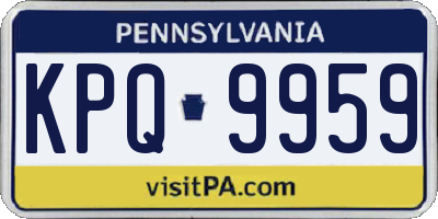 PA license plate KPQ9959