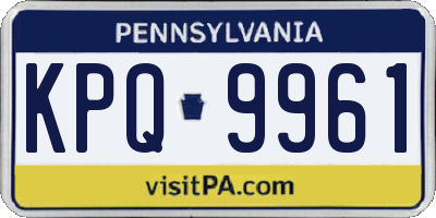 PA license plate KPQ9961