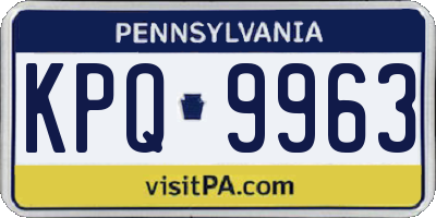 PA license plate KPQ9963