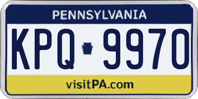 PA license plate KPQ9970
