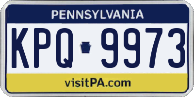 PA license plate KPQ9973