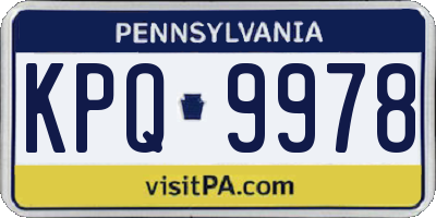 PA license plate KPQ9978