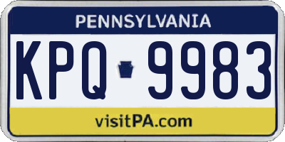 PA license plate KPQ9983