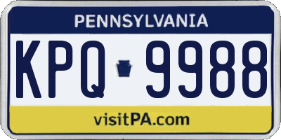 PA license plate KPQ9988