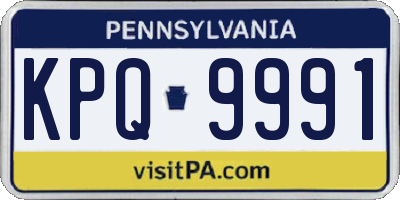 PA license plate KPQ9991