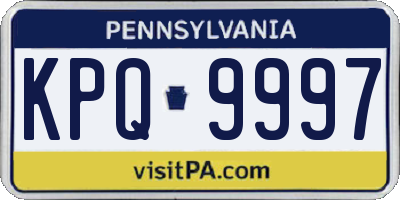 PA license plate KPQ9997