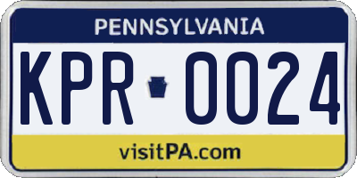 PA license plate KPR0024