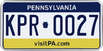 PA license plate KPR0027