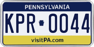 PA license plate KPR0044
