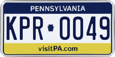 PA license plate KPR0049