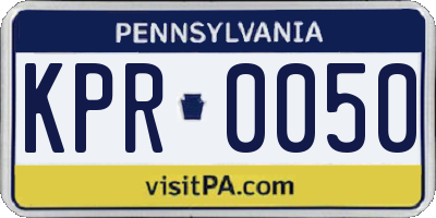 PA license plate KPR0050