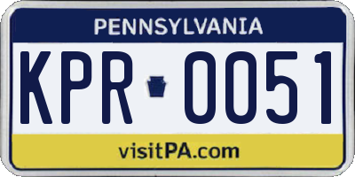 PA license plate KPR0051