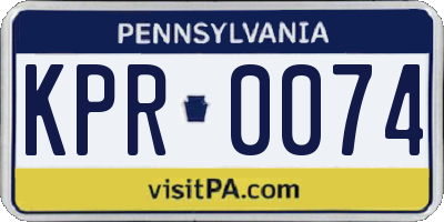 PA license plate KPR0074
