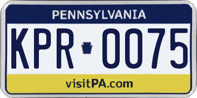PA license plate KPR0075