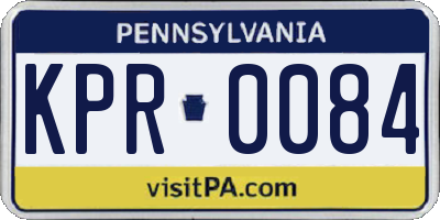 PA license plate KPR0084
