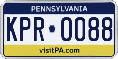PA license plate KPR0088