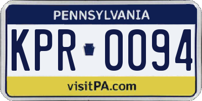 PA license plate KPR0094