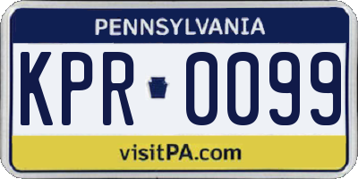 PA license plate KPR0099
