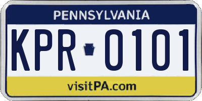 PA license plate KPR0101