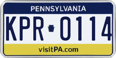 PA license plate KPR0114