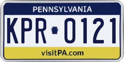 PA license plate KPR0121