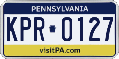 PA license plate KPR0127