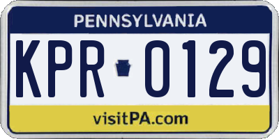 PA license plate KPR0129