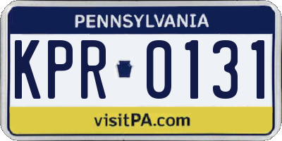 PA license plate KPR0131