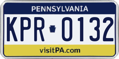 PA license plate KPR0132