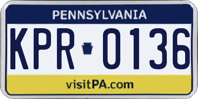 PA license plate KPR0136