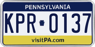 PA license plate KPR0137