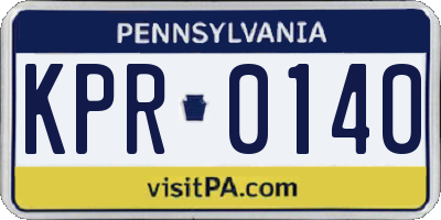 PA license plate KPR0140
