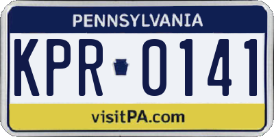 PA license plate KPR0141