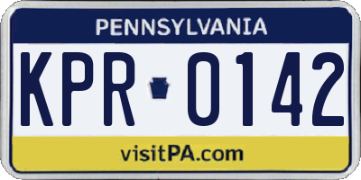 PA license plate KPR0142