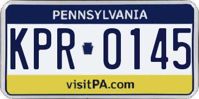 PA license plate KPR0145