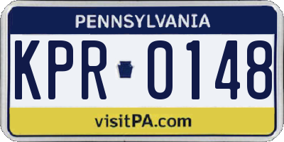 PA license plate KPR0148