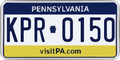 PA license plate KPR0150