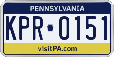 PA license plate KPR0151